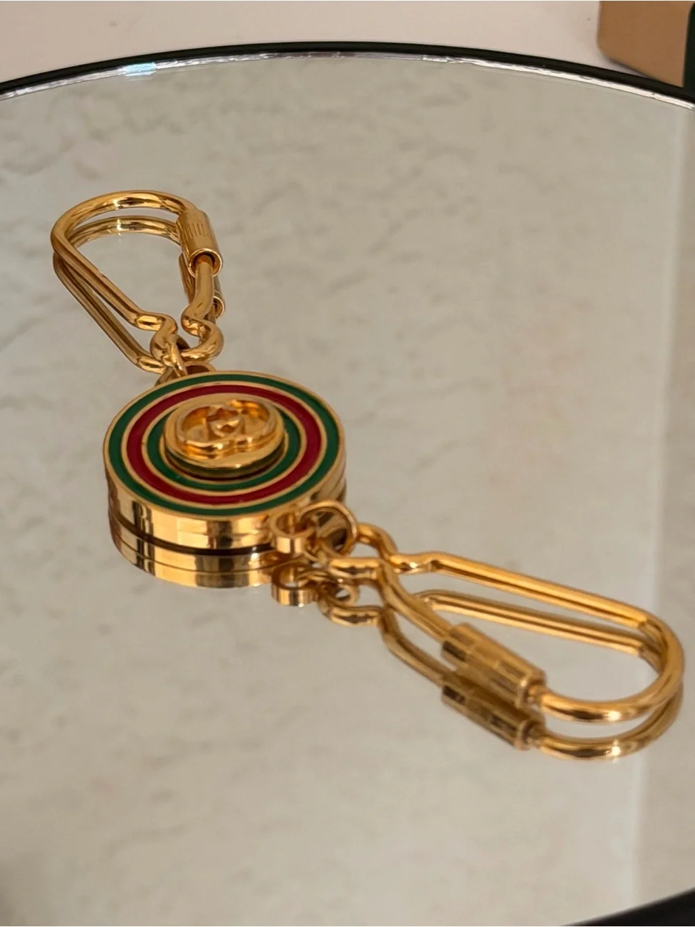 Gucci Double Valet Keychain Shelly Line / Web Stripe collection & Original Box